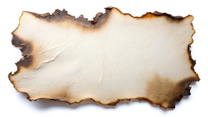 Obraz premium Burned Paper Edges, Isolated White Background - Texture Overlay