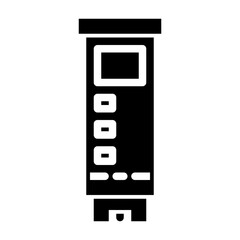 pH meter glyph icon