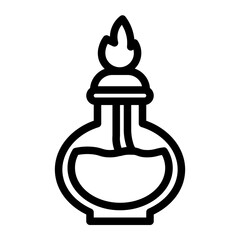 Bunsen lights up line icon