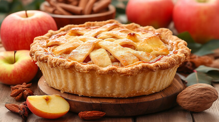 Hot homemade pie in the kitchen, fresh food photo