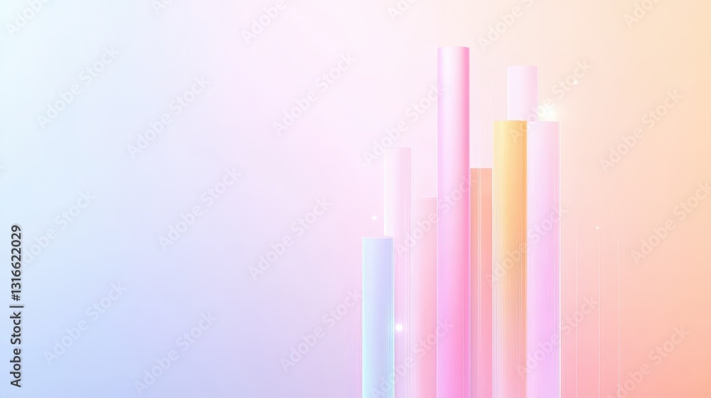 Aufkleber a soft gradient background with vertical pastel-colored bars creating an ethereal, modern aesthetic.