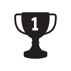 First place icon. Trophy cup, winner cup icon.