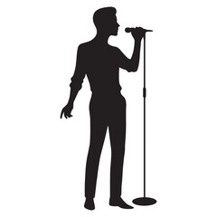 Country Singer silhouette, bringing warmth with every lyric - Singer illustration - Minimalist Singer vector - Profession silhouette
