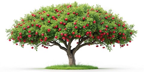 Obraz premium Lush Red Apples Hanging on a Branch, Autumn Harvest, Orchard Tree