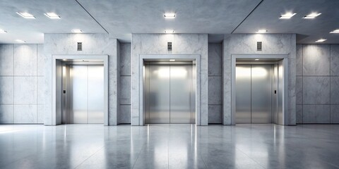 Modern Concrete Elevator Lobby - Opportunity & Success 3D