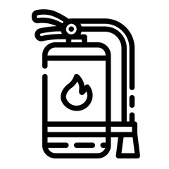 Dry Chemical Powder Fire Extinguisher cut line icon
