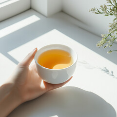 Peaceful Mindfulness: Person Practicing Yoga in a Modern Space with Soft Ambient Light