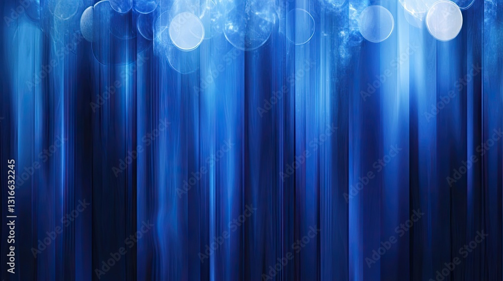Poster abstract blue background with soft bokeh and vertical lines