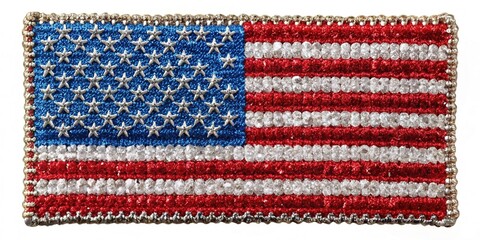 Patriotic Sequined Clothing: American Flag Embroidered Denim Jacket