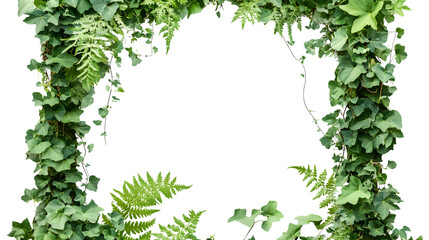 Graceful Ivy Vine Frame – Natural Flowing Botanical Border Cut-Out Transparent

