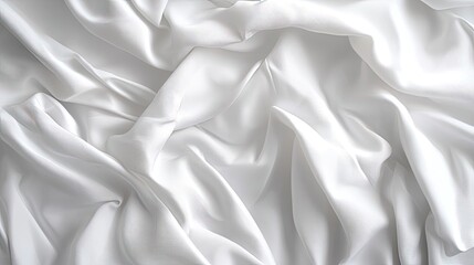 Obraz premium Soft White Drapery Fabric with Elegant Textures and Smooth Flow