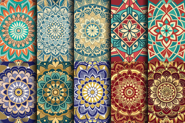 Colorful mandala patterns showcasing intricate designs and vibrant hues.