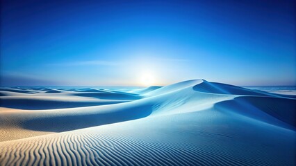 Serene Blue Sand Dunes: Minimalist Landscape Poster Background