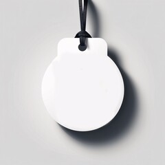 Obraz premium Blank price tag with string on a black background