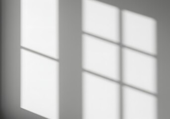 Window Shadow Casting Light on White Wall Creating Minimalist Interior