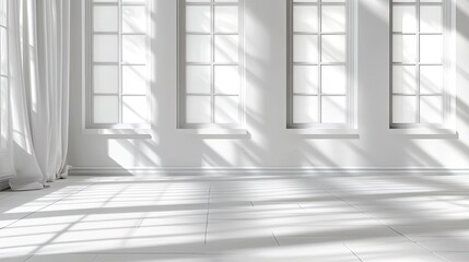 Obraz premium Bright and Airy Interior with Natural Light and Window Shadows