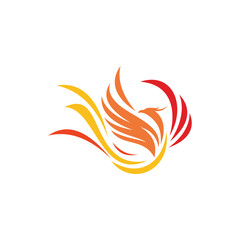 Obraz premium elegant flying phoenix bird logo