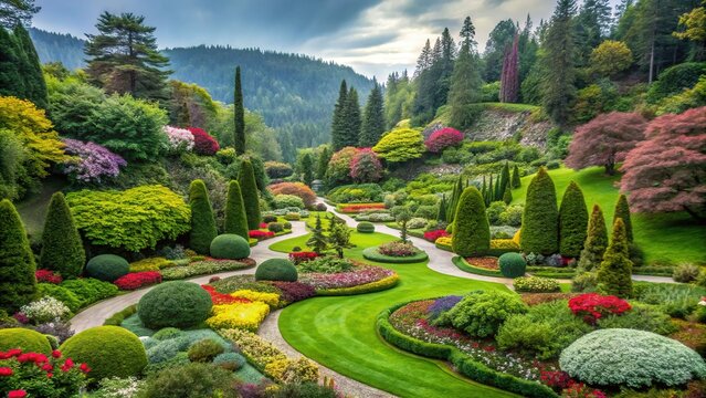 Sunken Garden, Butchart Gardens, Victoria, BC, Canada: Vibrant Floral Display