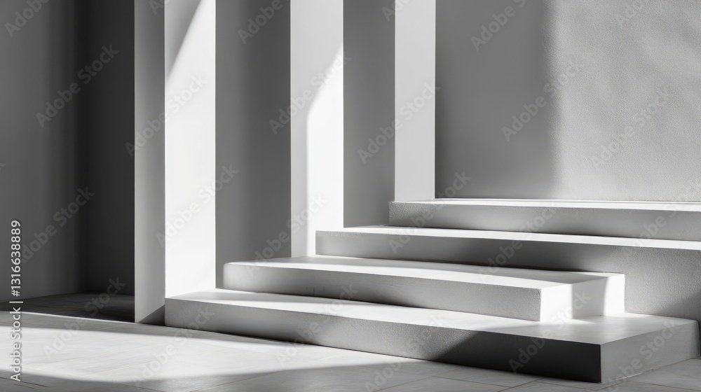 Poster modern minimalist architecture with geometric shapes and shadows