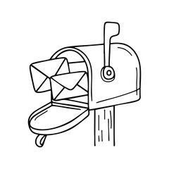 Fototapeta premium Mailbox with envelopes sticking out