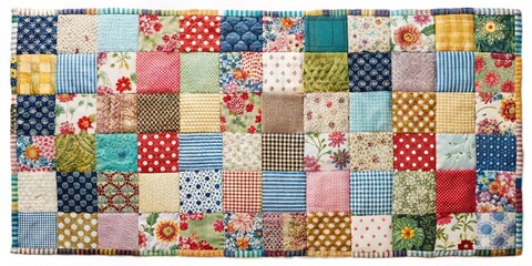 Vibrant Colorful Fabric Patchwork Textile Background