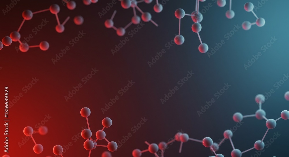 Aufkleber abstract representation of molecular structures in contrasting colors.