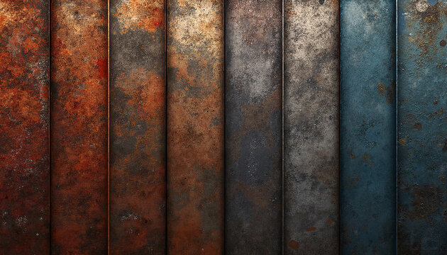  Aged rustic metal panels with patina

