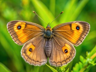 Obraz premium UK meadow brown butterfly: captivating macro photography reveals intricate wing details in stunning nature close-up.