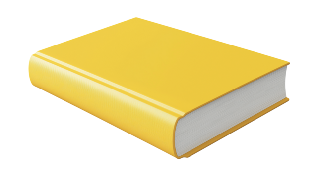 yellow book isolated on white background , transparent png