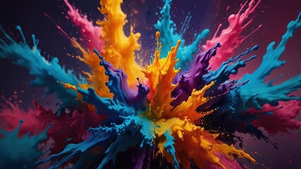 A Vibrant Explosion Of Colors, A Joyful Dance Of Hues Celebrating Creativity And Imagination With A Rich, Dark Background