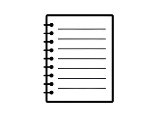 "Minimalist Notebook Icon" or "Spiral Notebook Outline"