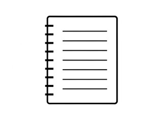 "Minimalist Notebook Icon" or "Spiral Notebook Outline"