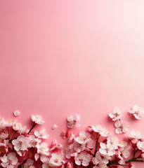Cherry blossoms bloom against a soft pink background, reflecting the serene beauty of spring. With copy space, it’s perfect for cards, Mother’s Day, and weddings.