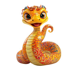 Fototapeta premium Cute Orange Dragon Baby for Digital Art.