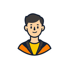 People icon character flat design. Cartoon avatar, profile in vector illustration
