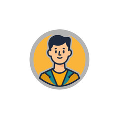 People icon character flat design. Cartoon avatar, profile in vector illustration