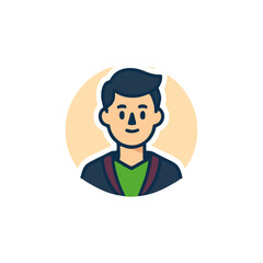 People icon character flat design. Cartoon avatar, profile in vector illustration