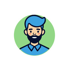People icon character flat design. Cartoon avatar, profile in vector illustration