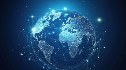  Global Communication Network Concept with Interconnected Business Nodes and Human Resources Collaboration Across Worldwide Platforms. Modern Digital Connectivity for International Collaboration.
