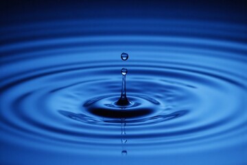 drop of water in the middle of a rippled surface