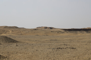 The yellow sand of the desert