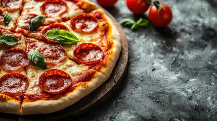Indulge in a culinary masterpiece with this delectable pepperoni pizza, a symphony of flavors that tantalize the taste buds Imagine the crispy, golden crust providing the perfect foundation for a
