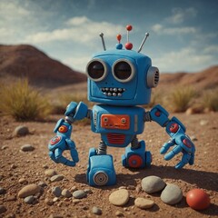 A futuristic plasticine robot inspires wonder