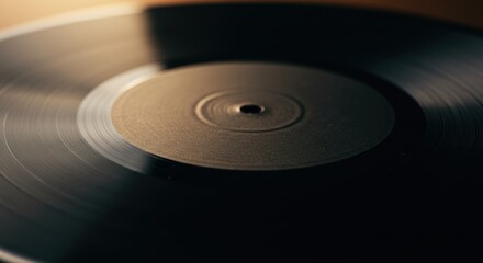 Classic Vinyl Record Icon with Subtle Grooves and Center Label