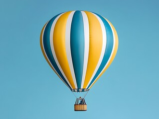 Fototapeta premium Hot air balloon adventure sky aerial view colorful landscape open air freedom