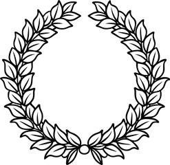 laurel wreath vector silhouette line art