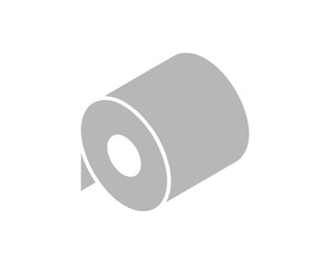 Toilet paper roll or tube icon design, template for wc. Bathroom hygiene icons, kitchen cleaning towel. Blank soft scroll product.
