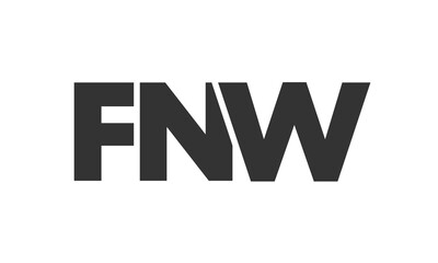 FNW logo design template with strong and modern bold text. Initial based vector logotype featuring simple and minimal typography. Trendy company identity.