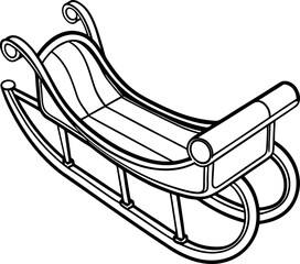 Sleds vector silhouette line art Generative AI