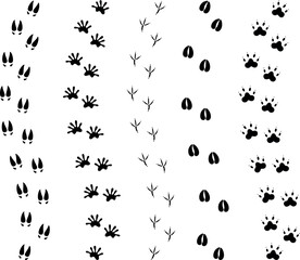 Paw print silhouette. Isolated paw print on white background